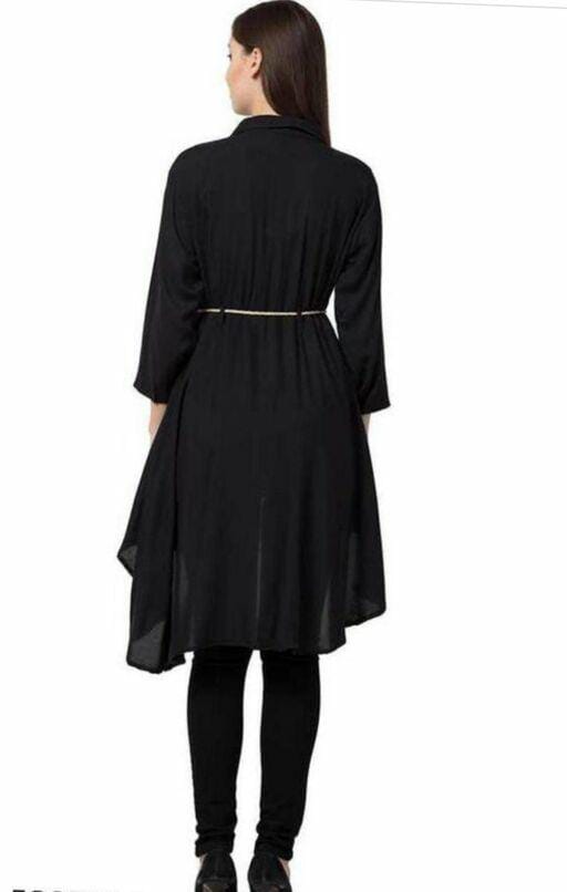 PAVONINE Black Color High-Low Midi For Girls | Grocsy
