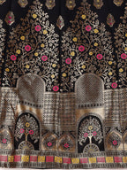Lorenvalley Fashion Black & Pink Semi-Stitched Lehenga & Unstitched Blouse With Dupatta | Grocsy