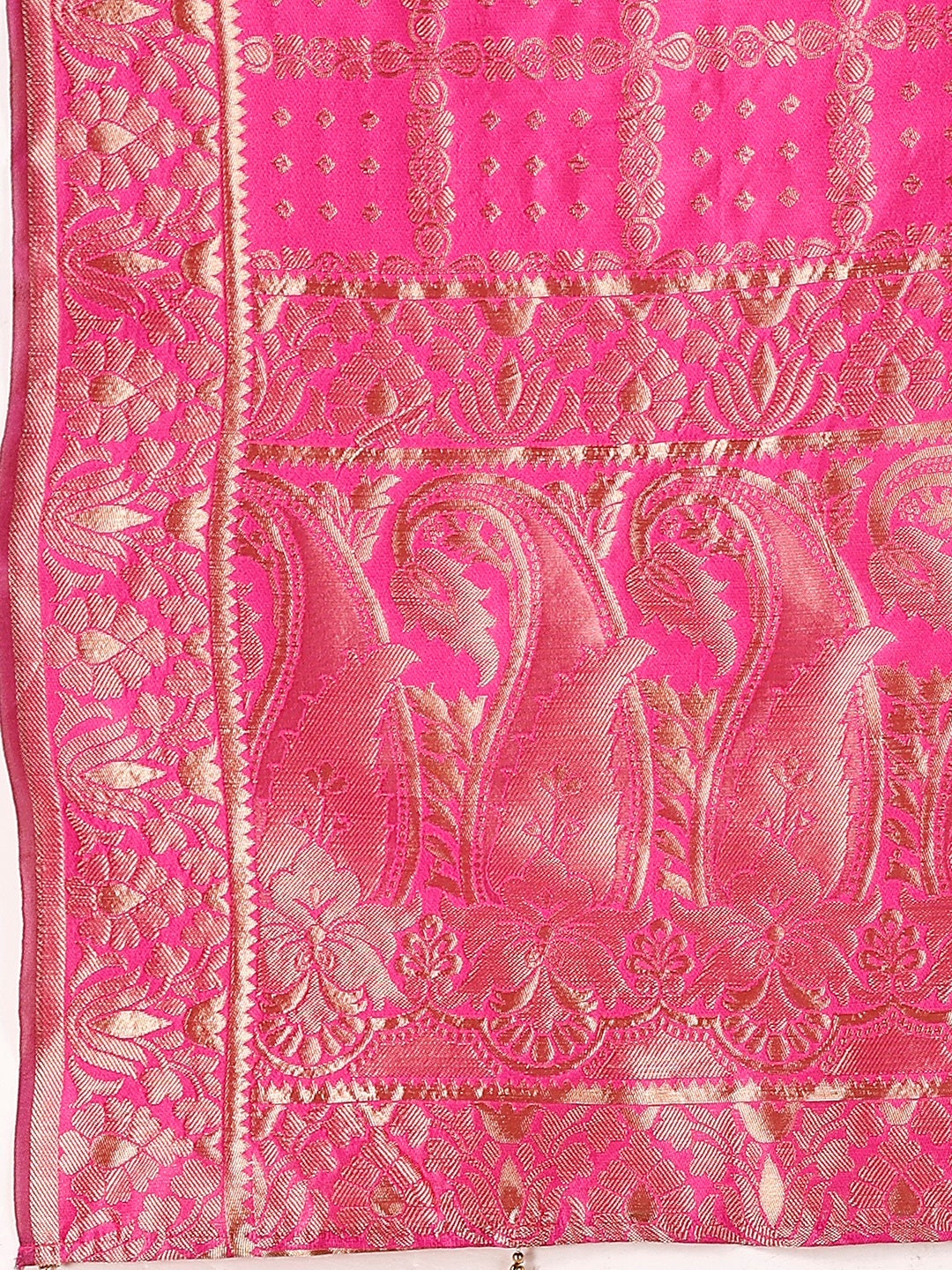 Lorenvalley Fashion Black & Pink Semi-Stitched Lehenga & Unstitched Blouse With Dupatta | Grocsy