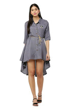 PAVONINE Grey Color High-Low Midi For Girls | Grocsy