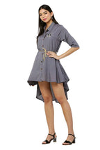 PAVONINE Grey Color High-Low Midi For Girls | Grocsy