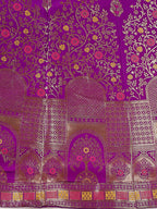 Lorenvalley Fashion Purple & Mustard Semi-Stitched Lehenga & Unstitched Blouse With Dupatta | Grocsy
