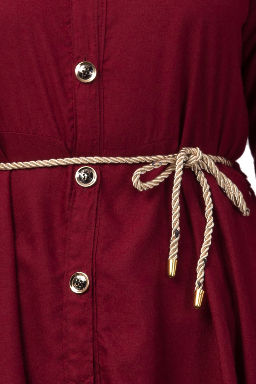 PAVONINE Maroon Color High-Low Midi For Girls | Grocsy