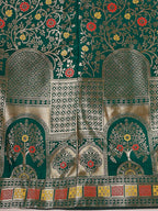 Lorenvalley Fashion Green & Red Semi-Stitched Lehenga & Unstitched Blouse With Dupatta | Grocsy