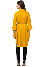 PAVONINE Mustard Color High-Low Midi For Girls | Grocsy