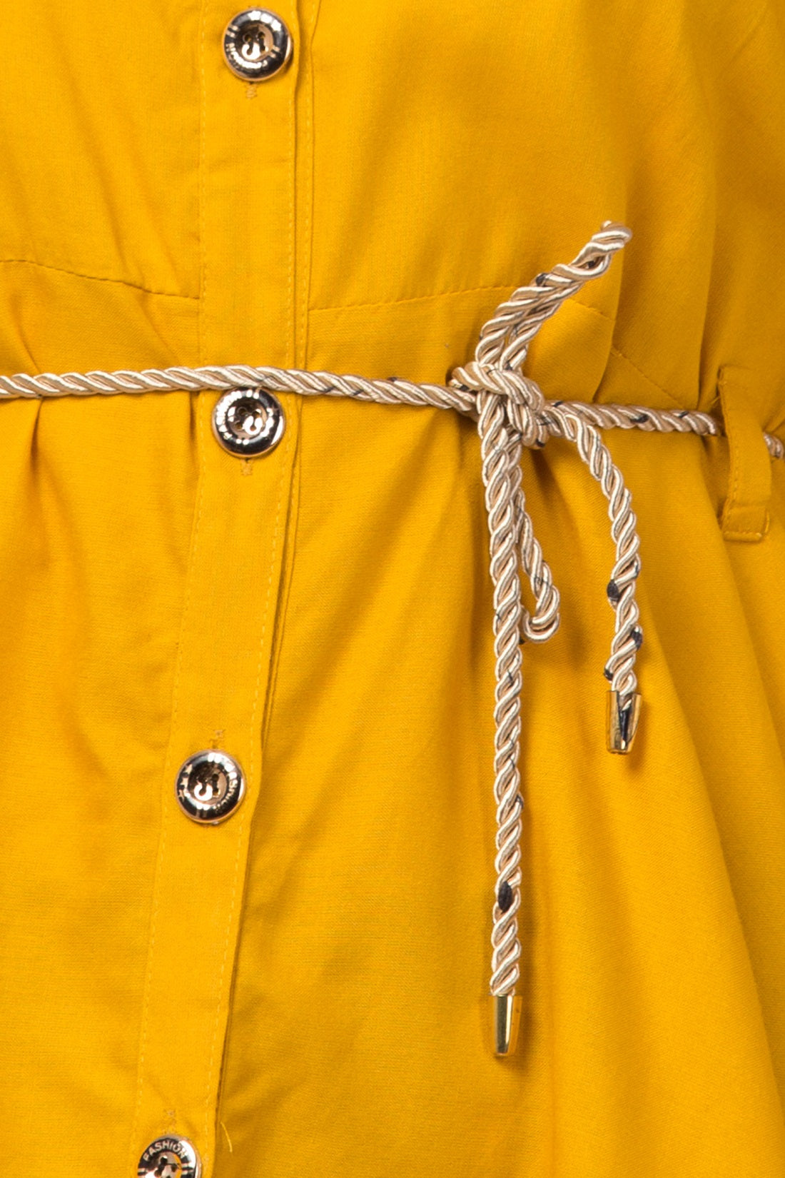 PAVONINE Mustard Color High-Low Midi For Girls | Grocsy