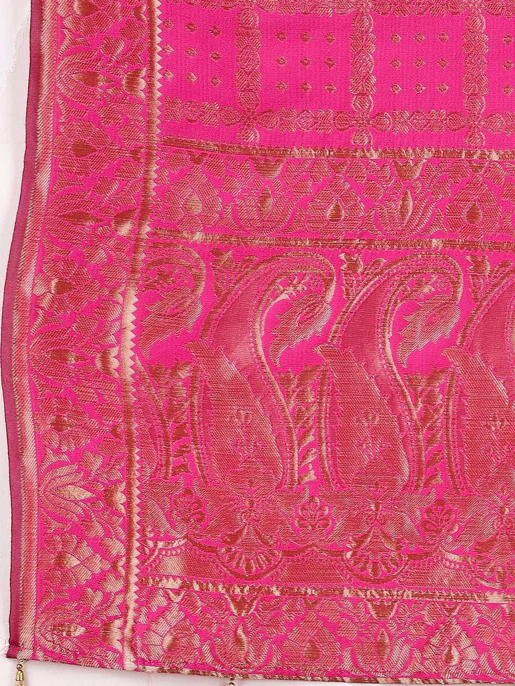 Lorenvalley Fashion Blue & Pink Semi-Stitched Lehenga & Unstitched Blouse With Dupatta | Grocsy