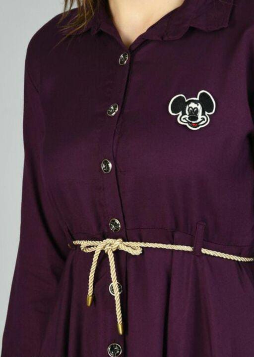 PAVONINE Wine Color High-Low Midi For Girls | Grocsy