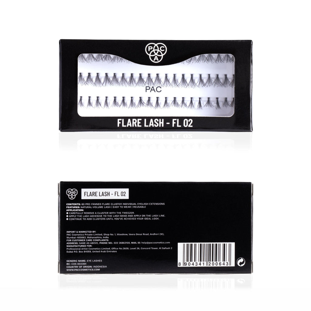 PAC Studio Flare Lash FL2 - Natural Cluster Lashes with Short, Long & Thick Strands for Versatile Looks | Grocsy