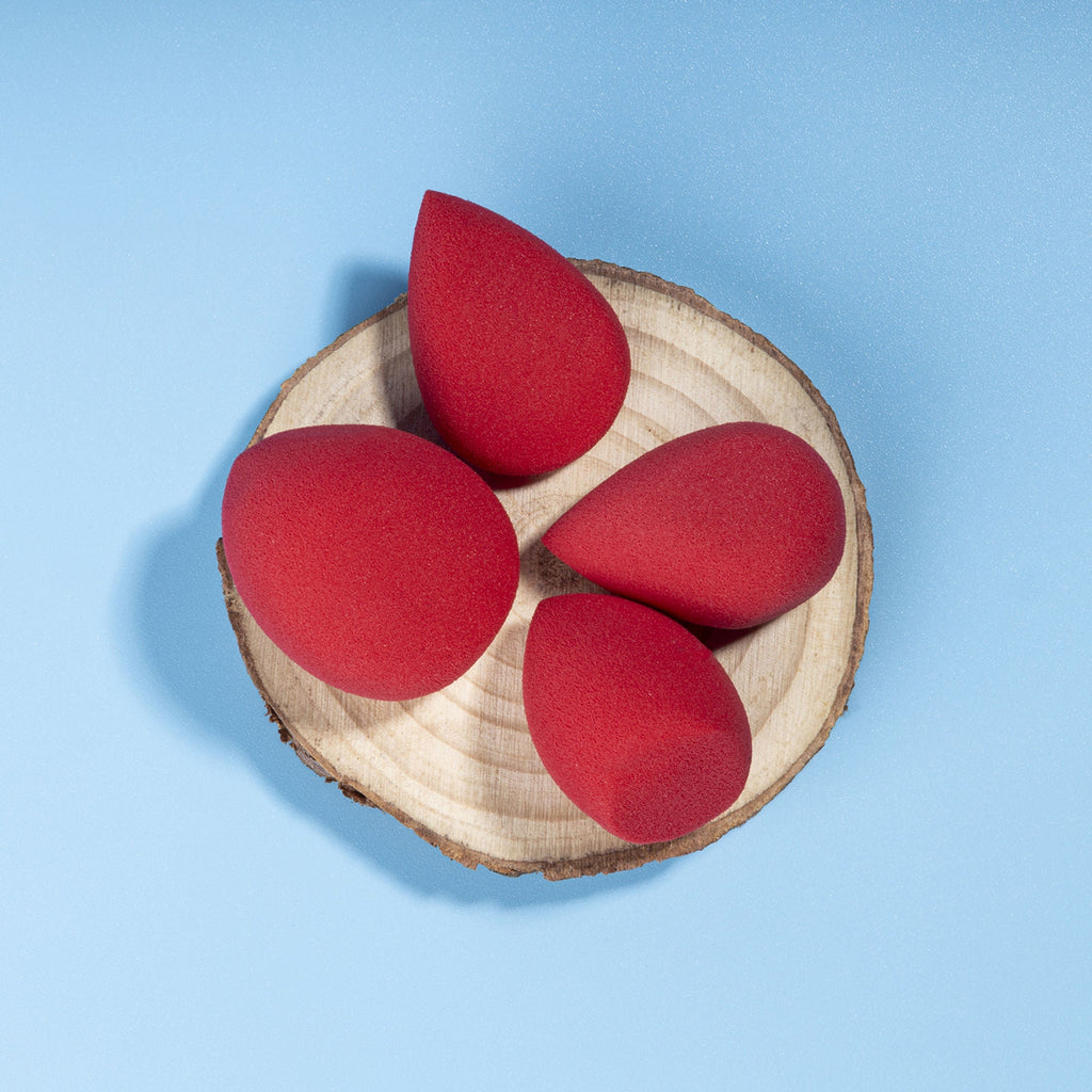 PAC Studio Mini Sponge Set (Water Drop, Egg, Olive Cut) (Red) | Grocsy