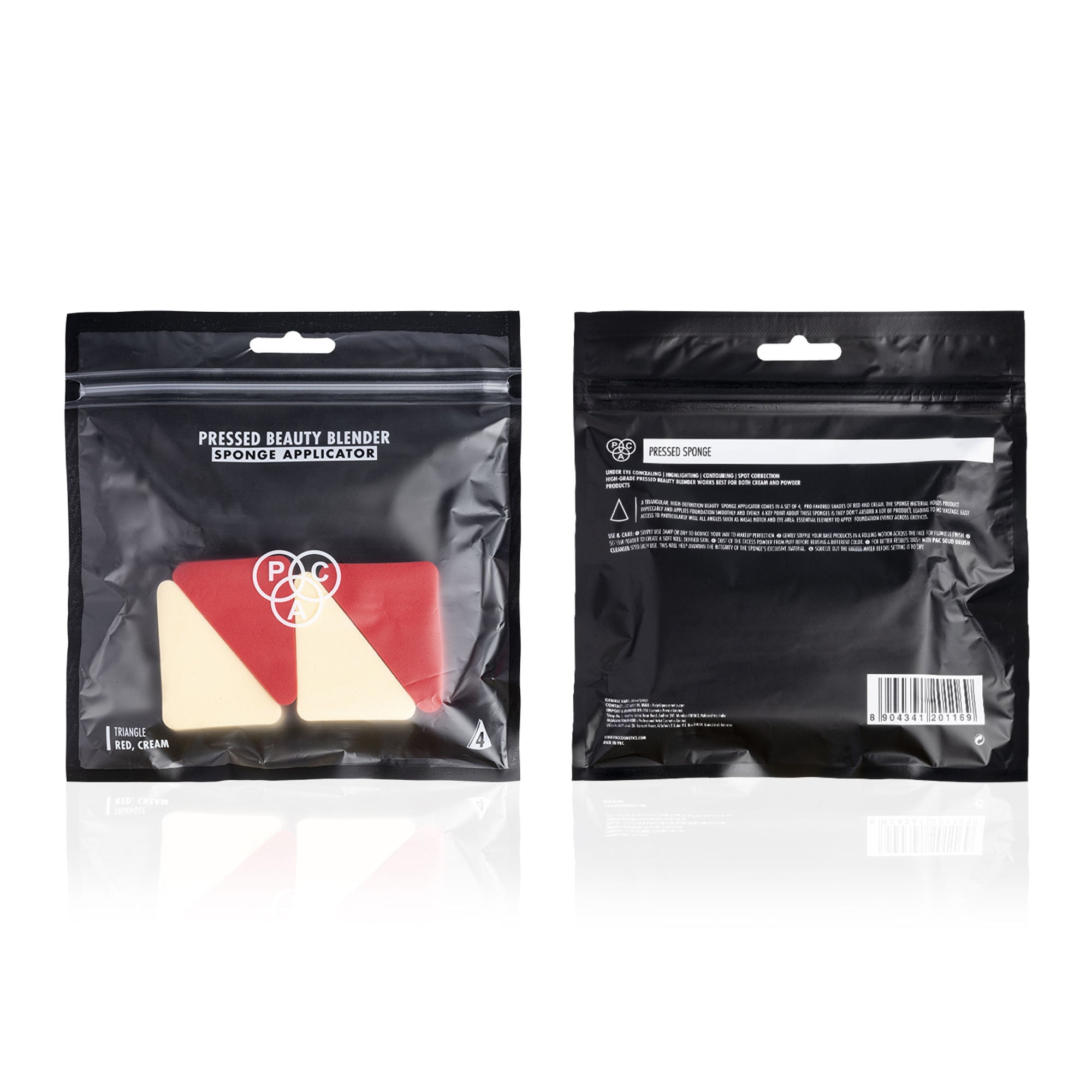 PAC Studio Pressed Sponge ( Triangle ) (Red-Cream) | Grocsy