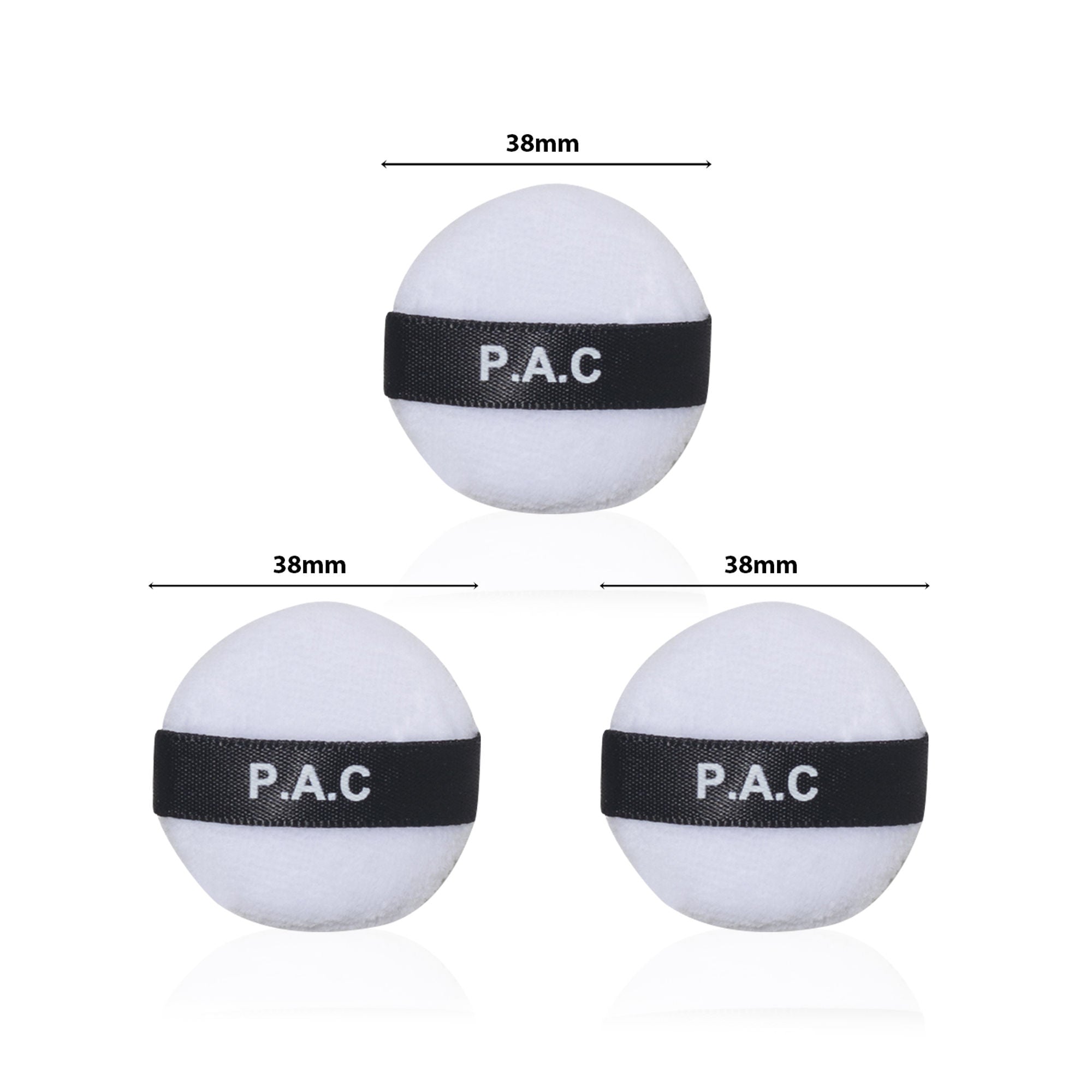 PAC Studio Mini Cotton Puff Round White 3 Pcs | Grocsy