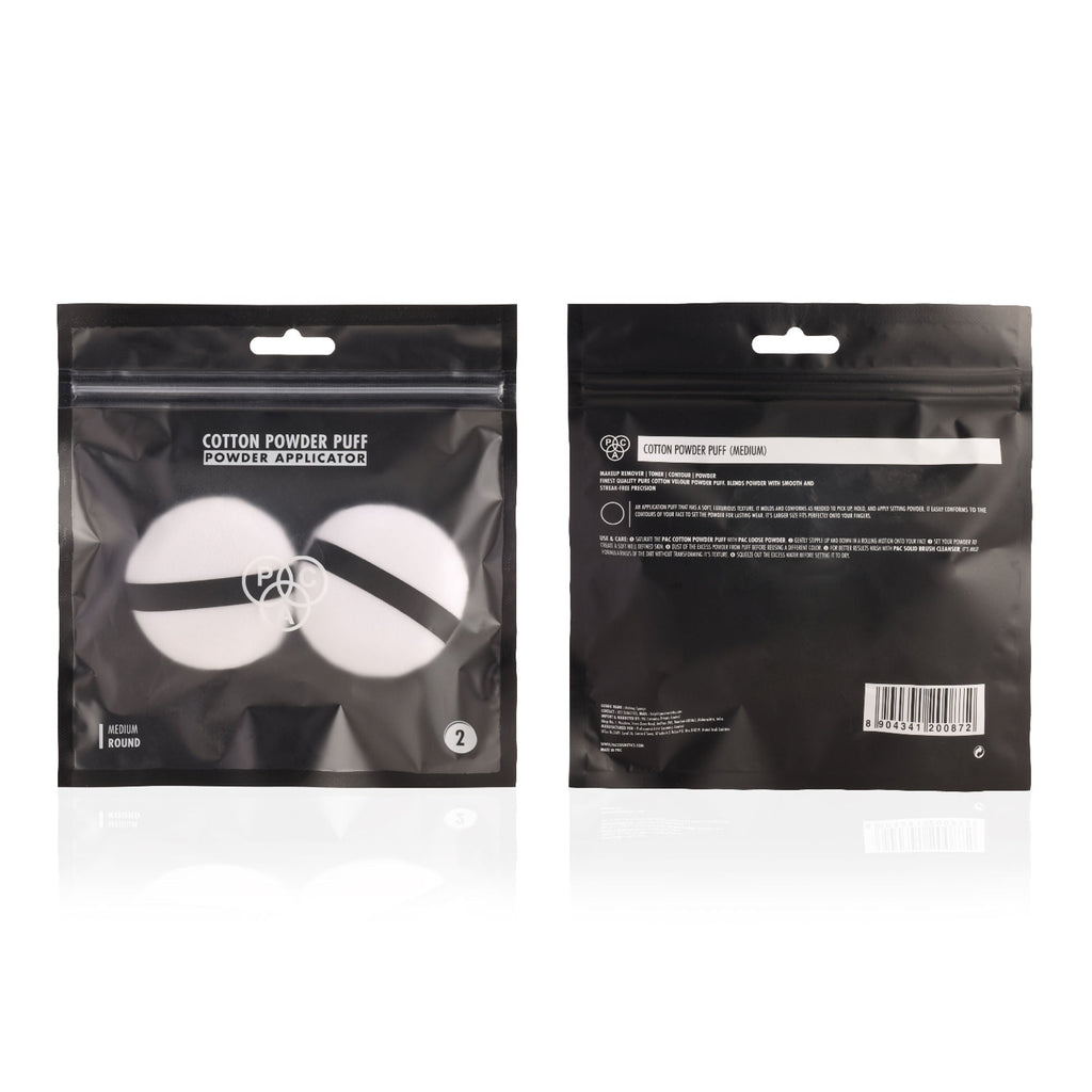 PAC Studio Medium Cotton Round Puff - White 2 Pc | Grocsy
