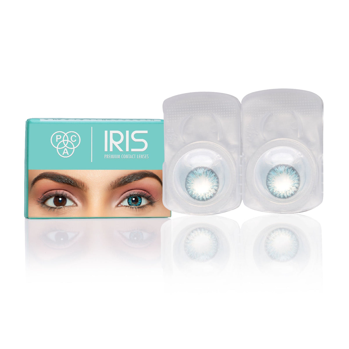 PAC Studio IRIS Premium Contact Lenses Turquoise - Comfortable Natural Looking, 1 Day Wear, Non-Irritating | Grocsy