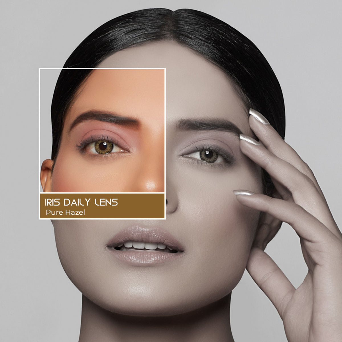 PAC Studio IRIS Premium Contact Lenses Pure Hazel - Comfortable Natural Looking, 1 Day Wear, Non-Irritating | Grocsy