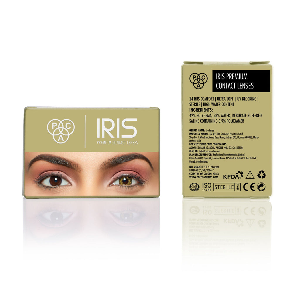 PAC Studio IRIS Premium Contact Lenses Pure Hazel - Comfortable Natural Looking, 1 Day Wear, Non-Irritating | Grocsy