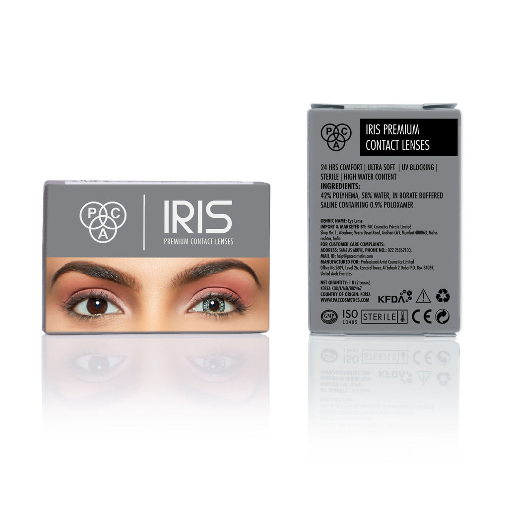 PAC Studio IRIS Premium Contact Lenses Grey - Comfortable Natural Looking, 1 Day Wear, Non-Irritating | Grocsy