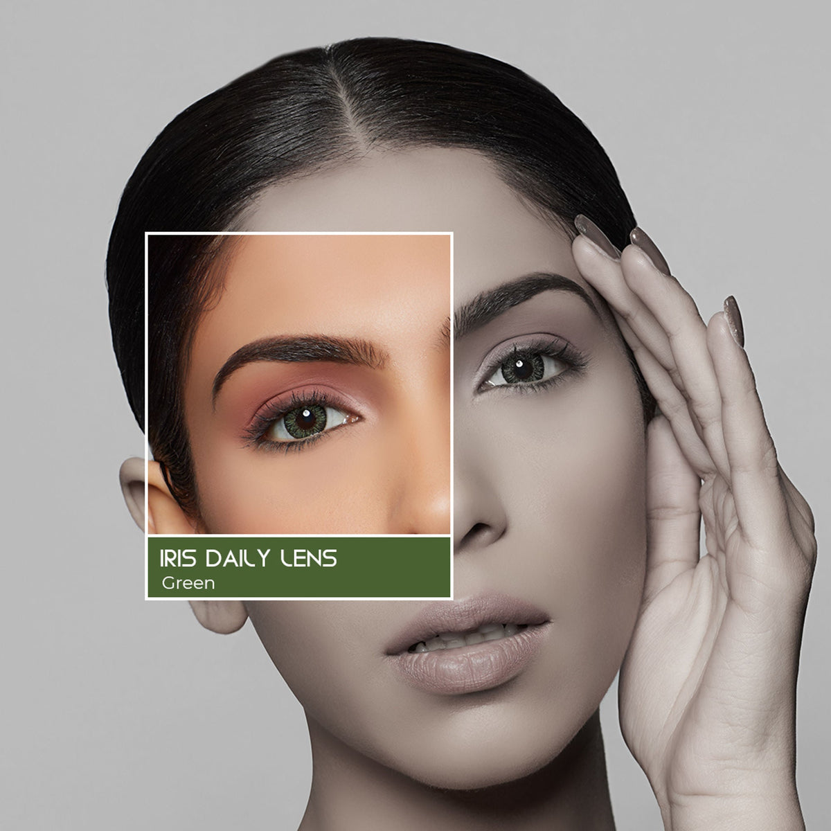 PAC Studio IRIS Premium Contact Lenses Green - Comfortable Natural Looking, 1 Day Wear, Non-Irritating | Grocsy