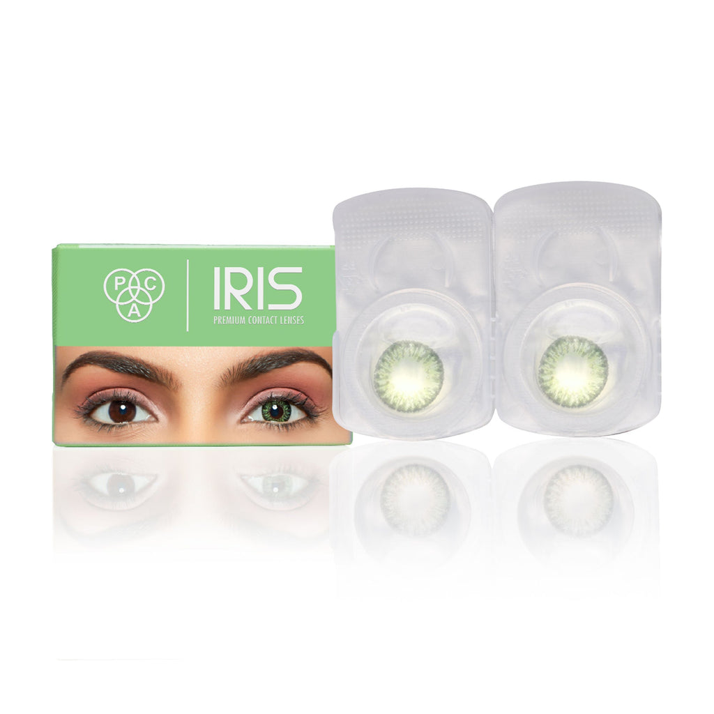 PAC Studio IRIS Premium Contact Lenses Green - Comfortable Natural Looking, 1 Day Wear, Non-Irritating | Grocsy