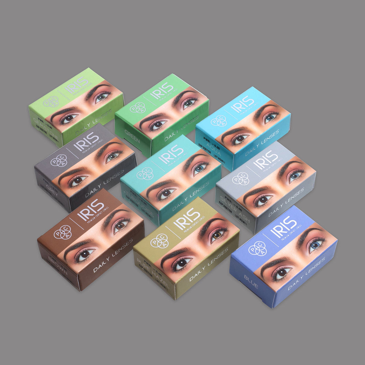 PAC Studio IRIS Premium Contact Lenses Green - Comfortable Natural Looking, 1 Day Wear, Non-Irritating | Grocsy