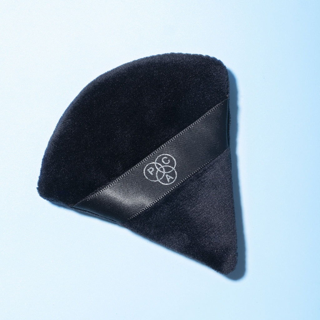 PAC Studio Pocket Puff Black - Medium Size, 99% Soft Natural Cotton, Less Product Wastage, Even Application | Grocsy