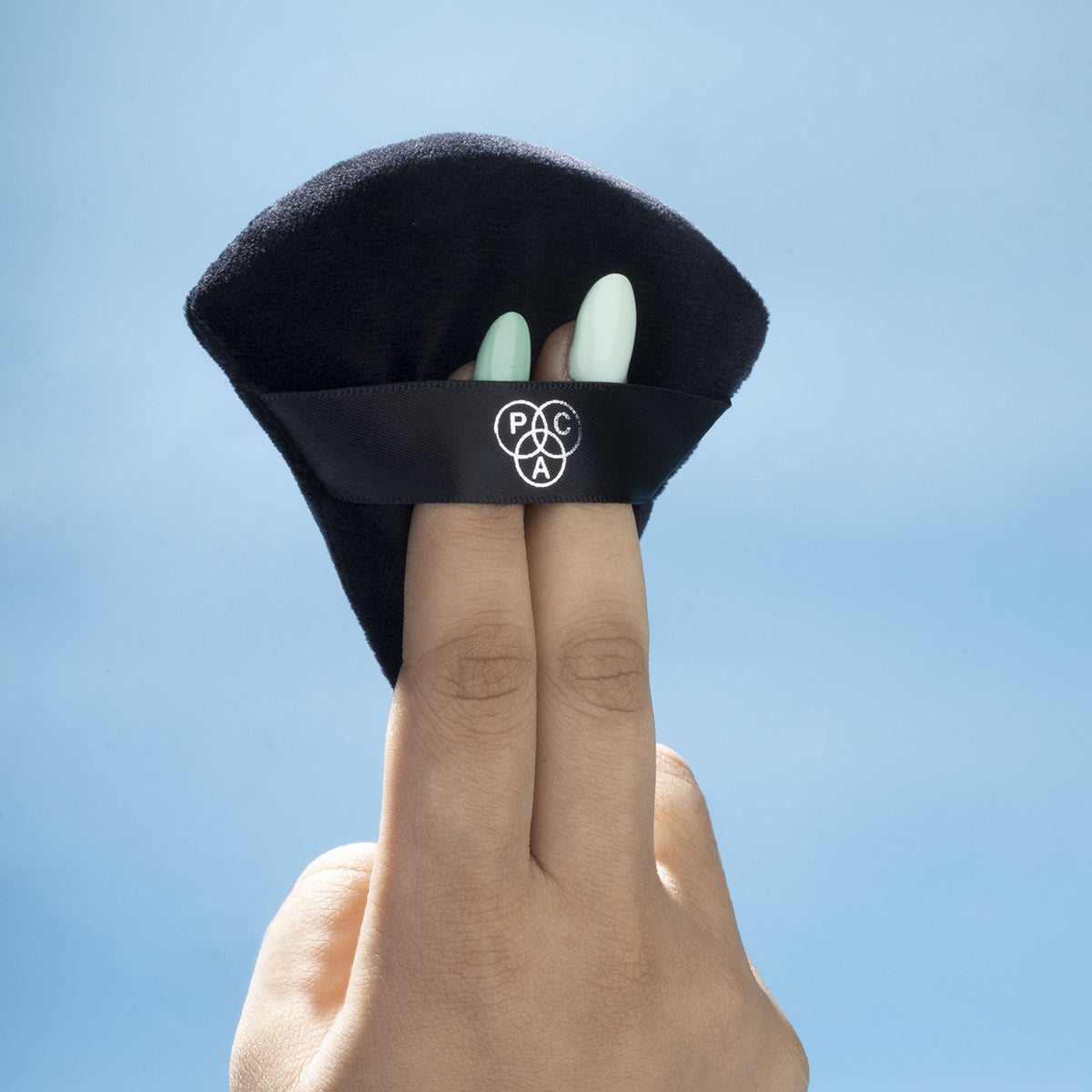 PAC Studio Pocket Puff Black - Medium Size, 99% Soft Natural Cotton, Less Product Wastage, Even Application | Grocsy