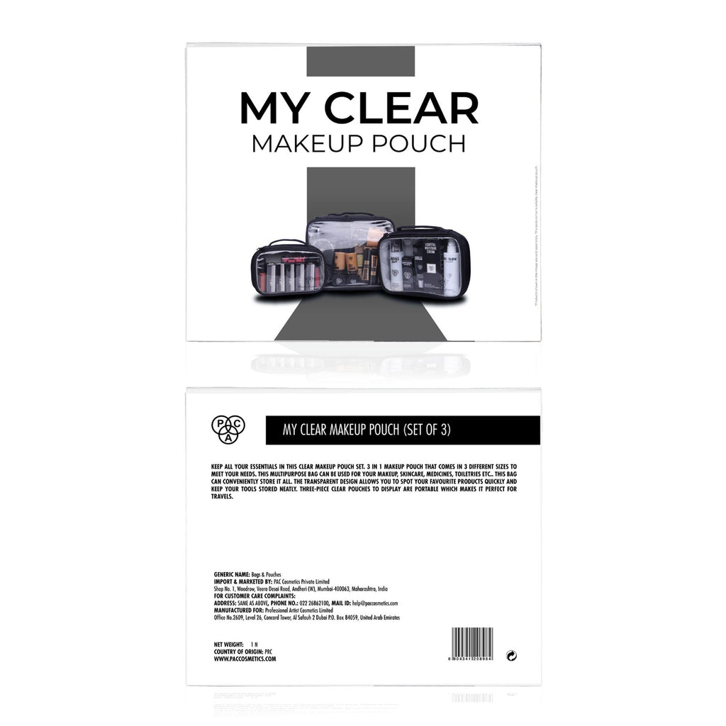 PAC Studio My Clear Makeup Pouch (set Of 3) | Grocsy