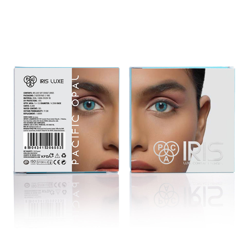 PAC Studio IRIS LUXE One Month Lenses - Pacific Opal | Grocsy