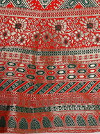 Lorenvalley Fashion Green & Red Semi-Stitched Lehenga & Unstitched Blouse With Dupatta | Grocsy
