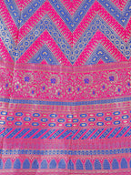 Lorenvalley Fashion Purple & Pink Semi-Stitched Lehenga & Unstitched Blouse With Dupatta | Grocsy