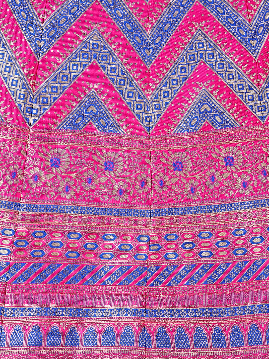 Lorenvalley Fashion Purple & Pink Semi-Stitched Lehenga & Unstitched Blouse With Dupatta | Grocsy