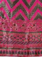 Lorenvalley Fashion Black & Pink Semi-Stitched Lehenga & Unstitched Blouse With Dupatta | Grocsy