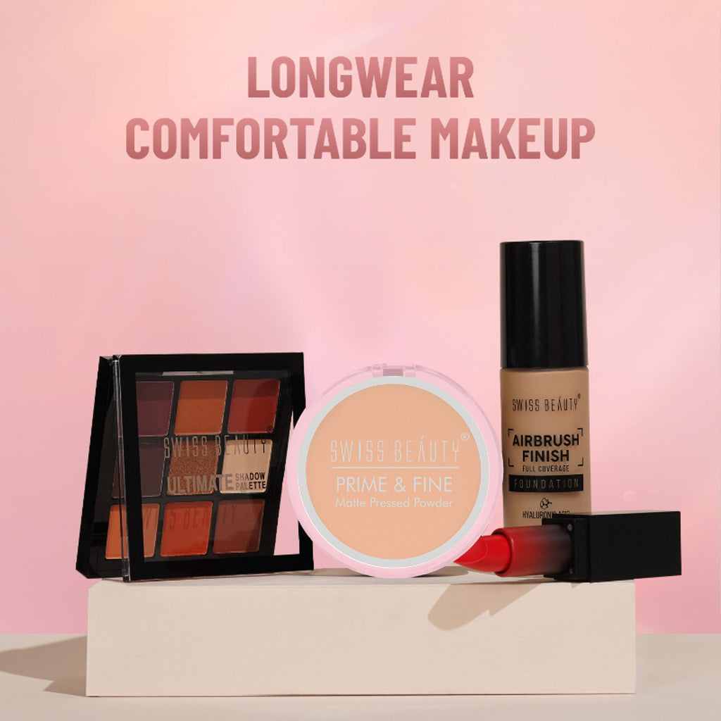 Swiss Beauty Prime & Fine Matte Pressed Powder - 4 Natural Beige | Grocsy