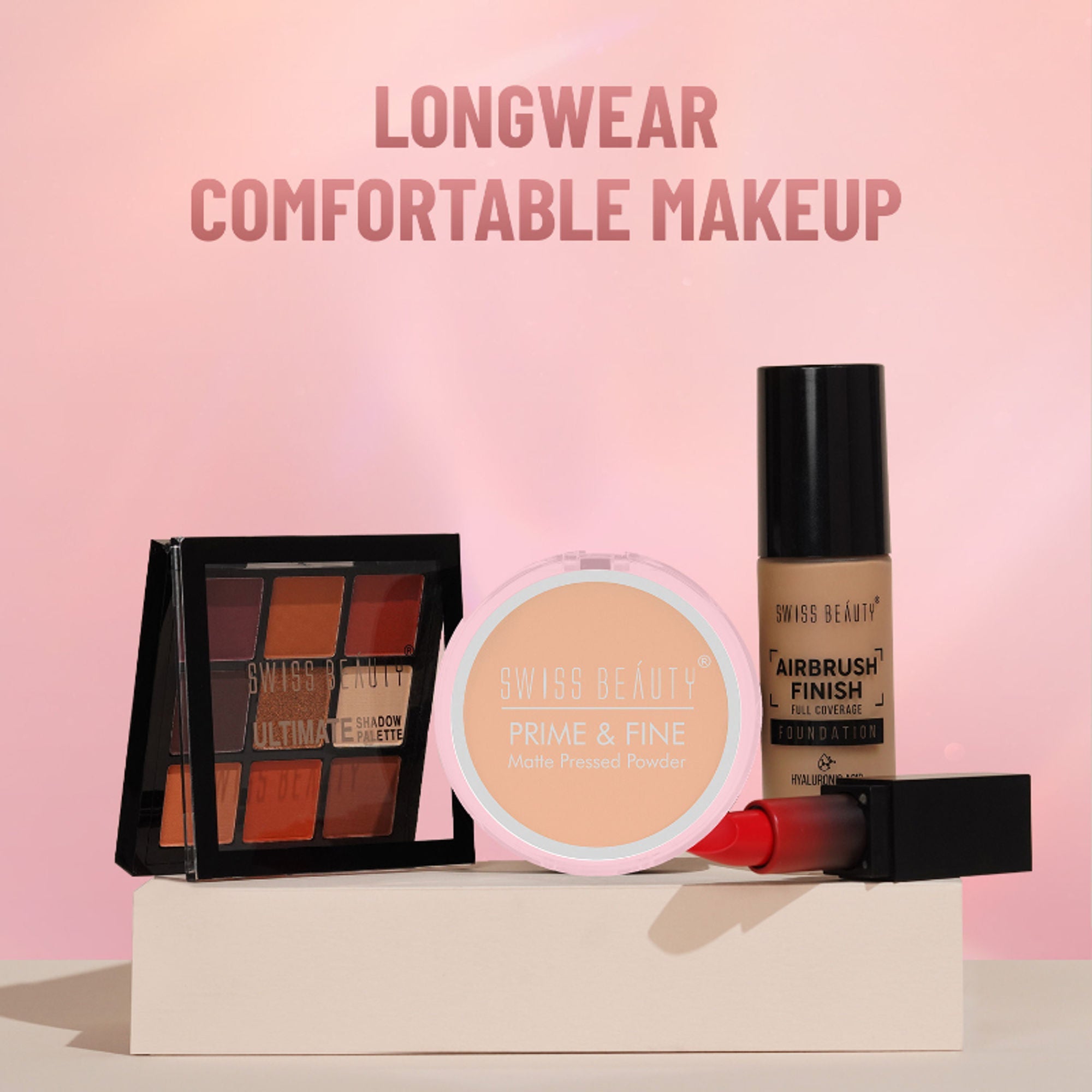 Swiss Beauty Prime & Fine Matte Pressed Powder - 4 Natural Beige | Grocsy