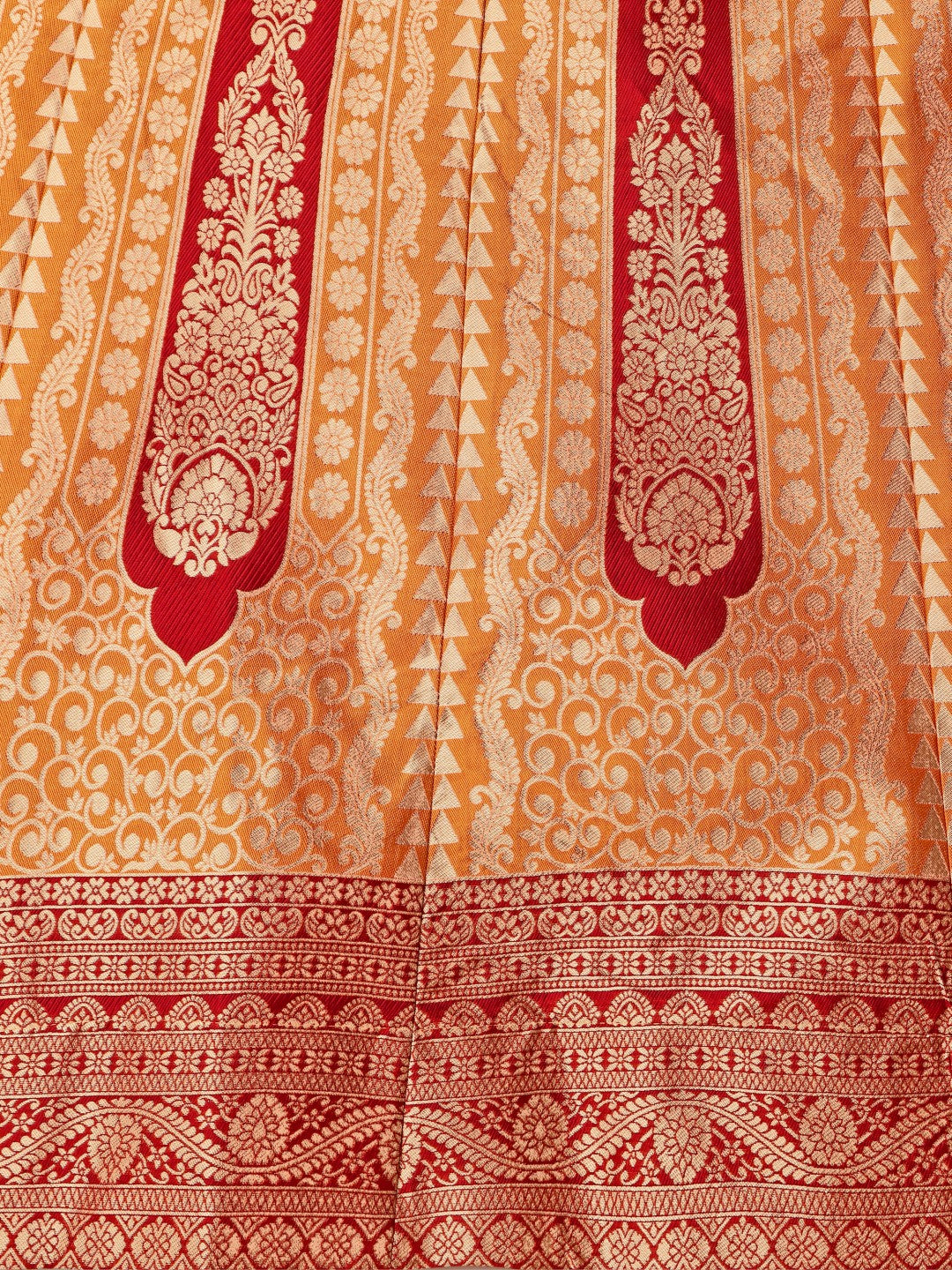 Lorenvalley Fashion Orange Ready to Wear Lehenga & Unstitched Blouse With Dupatta | Grocsy