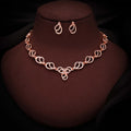 Tehzeeb Creationss Gold-Polished Choker White Stone Necklace With Stud Earrings | Grocsy