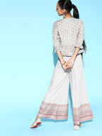 Juniper Womens Grey Floral Printed Rayon Clothing Set | Grocsy