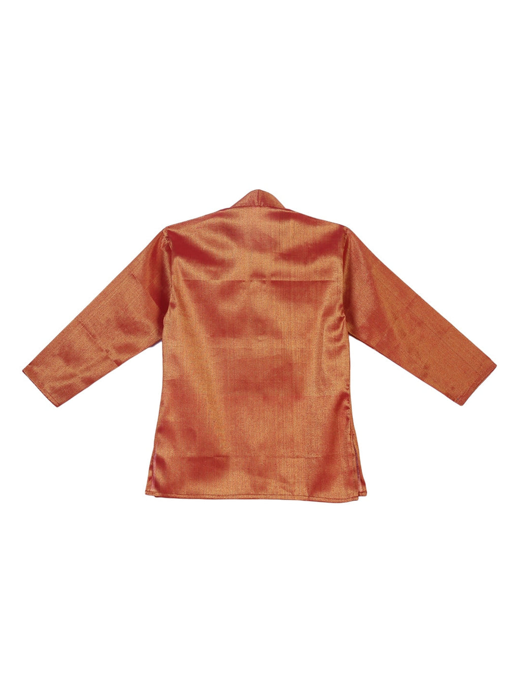 Sethukrishna Boys Rust Orange & White Solid Kurta with Pyjamas | Grocsy