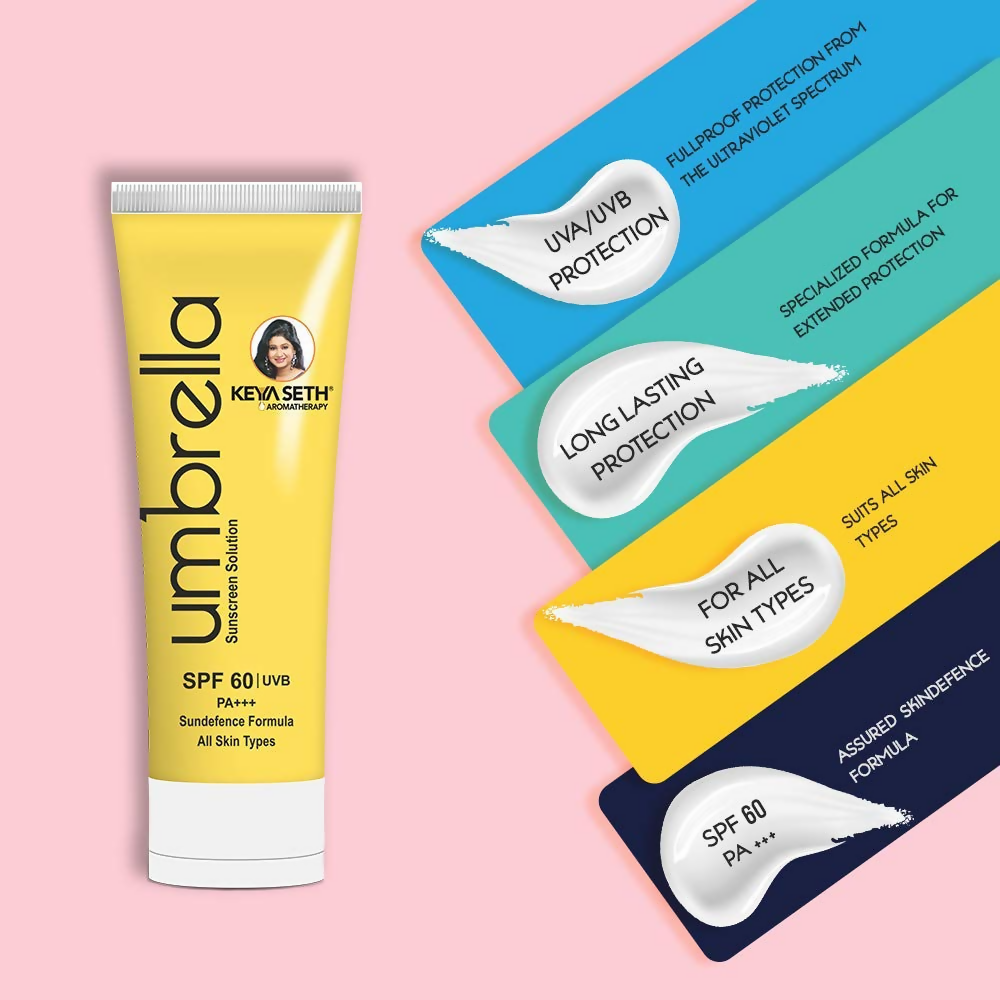Keya Seth Aromatherapy Umbrella Sunscreen Solution SPF 60 UVB & PA+++ | Grocsy