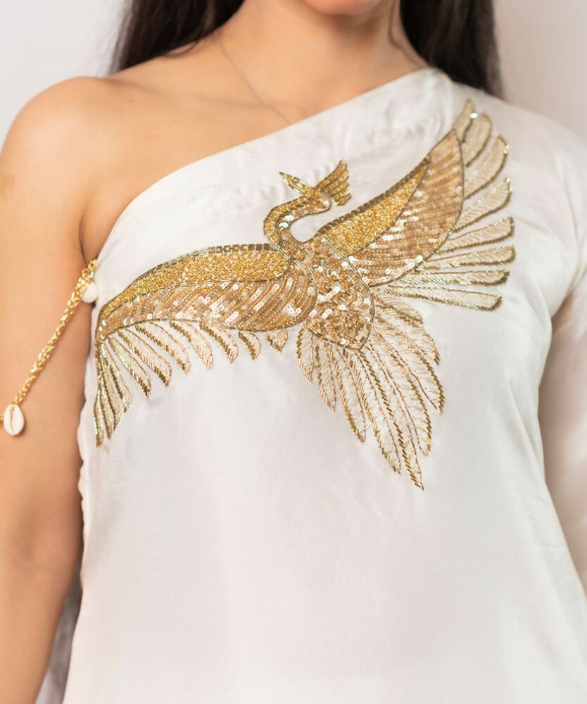 Timaraa Ivory Lumina Silk Co-Ord Set | Grocsy