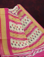 Combo of Off White and Pink Patan Patola Semi Chanderi Saree By Gayathri Reddy Designer Studio | Grocsy