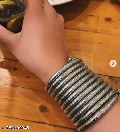 Tehzeeb Creations Women's Silver Viral Spiral Bangle For Girl And Women | Grocsy