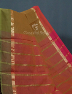 Dual Shades of Dry Mehendi Pure Mangalgiri Cotton By Gayathri Reddy Designer Studio | Grocsy