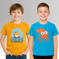 Chilins Round Neck Printed Super Combed Cotton T-shirt (Pack of 2) | Grocsy