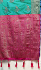 Lorenvalley Fashion Navyblue Soft Silk Woven Design Zari Weaving Saree | Grocsy