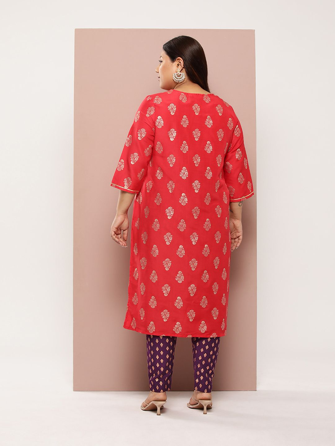 Sztori Plus Size Ethnic Motifs Printed Kurta Set | Grocsy
