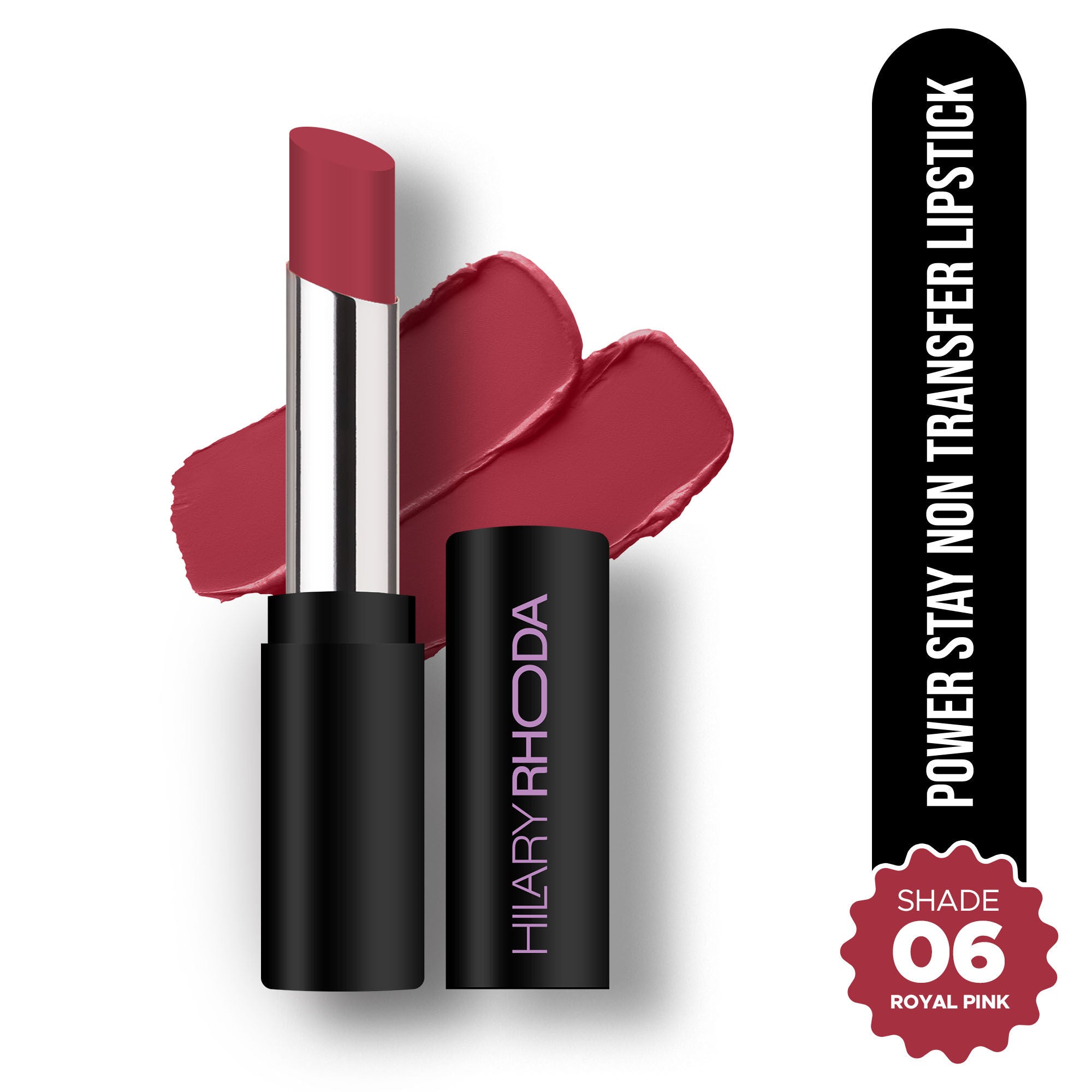 Hilary Rhoda Power Stay Non Transfer Lipstick - Royal Pink 06 | Grocsy