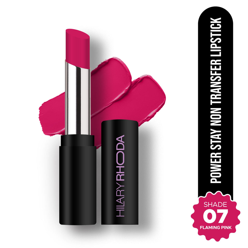 Hilary Rhoda Power Stay Non Transfer Lipstick - Flaming Pink 07 | Grocsy