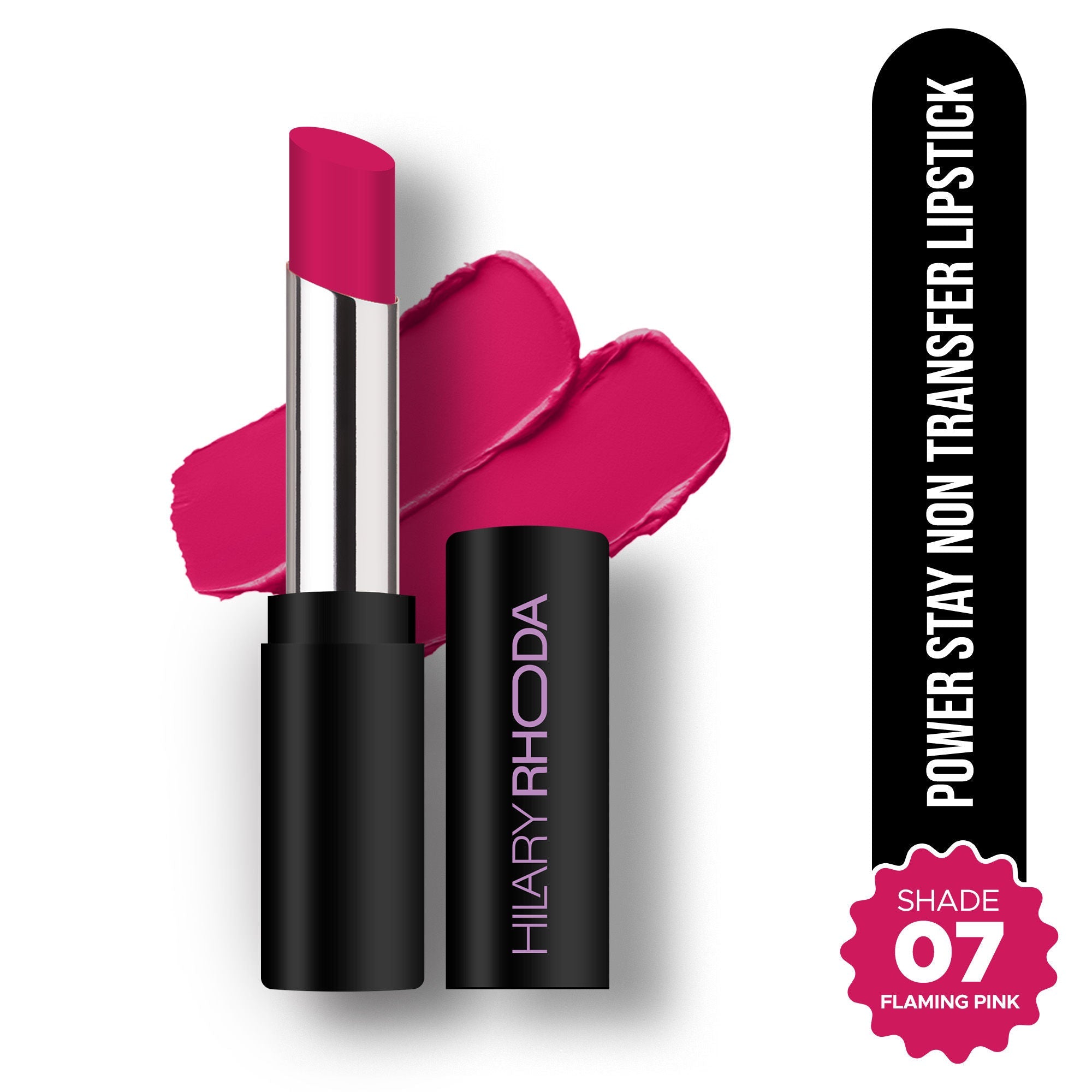 Hilary Rhoda Power Stay Non Transfer Lipstick - Flaming Pink 07 | Grocsy