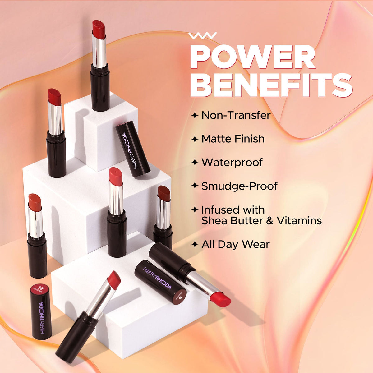 Hilary Rhoda Power Stay Non Transfer Lipstick - Perfect Plum 11 | Grocsy